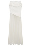 Portia Scuba And Mesh Maxi Skirt White