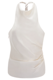 Bianca Satin Halter Top Ivory