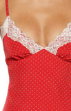 Jonah Red Polka Dot Lace Mini Dress