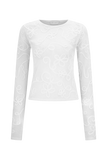 Omari Embroidery Long Sleeve Knit Top Ivory