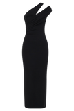 Anastasia One Shoulder Modal Midi Dress Black
