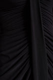 Rosetta Black Sweetheart Neck Midi Dress With Sheer Sleeves
