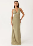 Lorela Maxi Dress Pale Olive