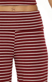 Pippen Burgundy Stripe Foldover Wide Leg Pants