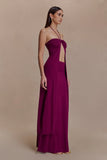 Martiena Knit Maxi Skirt Plum
