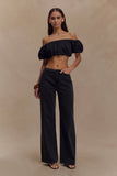 Autumn Off Shoulder Bubble Top Black
