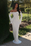 Sandrine Off Shoulder Knit Maxi Dress White
