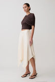 Adrienne One Shoulder Slinky Top Chocolate