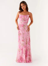 Orlando Maxi Dress Pink Floral Print