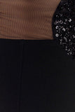 Angelique Beaded Crepe Maxi Dress Black
