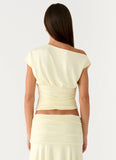 Liana Asymmetrical Top Yellow