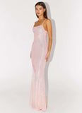 Attitude Knit Sequin Maxi Dress Iridescent Pink