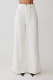 Shae Wide Leg Denim Jeans White
