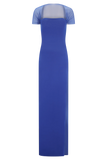 Wyatt Slinky And Mesh Maxi Dress Cobalt Blue