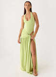 My Answer Bodysuit Maxi Dress Lime