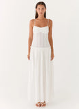 Jacinda Drop Waist Maxi Dress Ivory