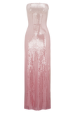 Miranda Strapless Sequin Maxi Dress Ombre Pink