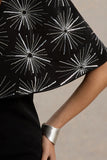 Agnella Black Embellished V Neck Maxi Dress