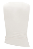 Amia Slinky Sleeveless Top With Hardware Ivory