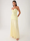 Cierra Strapless Maxi Dress Yellow