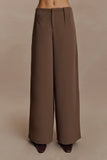 Arlo Wide Leg Suiting Trouser Cacao Brown