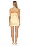 Higher Ground Yellow Ruched Party Mini Dress