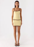 Felicia Asymmetrical Mini Dress Yellow