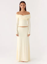 Like A Flower Maxi Skirt Lemon Yellow