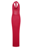 Ayella Cowl Knit Maxi Dress Raspberry