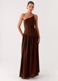 Thinking About You Linen Maxi Dress Brown