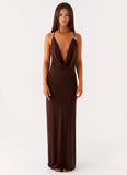 Game Player Maxi Dress Chocolate