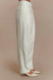 Penelope Pleated High Waisted Pants Ivory