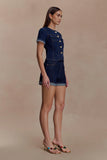 Carlene Cuffed Denim Shorts Indigo Blue