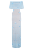 Brynn Orchid Knit Maxi Dress Baby Blue