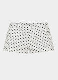 Coastline Cotton Micro Mini Shorts White Polka Dot