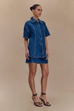 Maya Oversized Denim Shirt Dark Blue