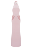 Brock Knit Halter Maxi Dress Baby Pink