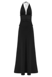 Dinah Lace And Satin Maxi Dress Black