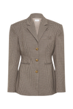 Mila Shaped Blazer Tan Check