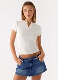 Sebastian Low Rise Denim Mini Skort Blue Wash