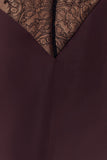 Regina Halter Lace And Satin Mini Dress Chocolate