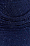 Mattea Diamante Mini Dress With Scarf Navy