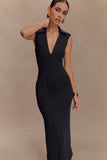Keagan Sleeveless Midi Dress Black