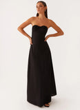 Tayla Linen Maxi Dress Black