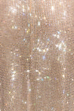 Genie Diamante Halter Midi Dress Nude