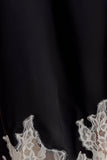 Nina Satin And Lace Maxi Skirt Black Ivory