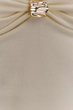 Miraby Front Ruched Knit Long Sleeve Top Ivory