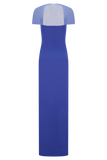 Wyatt Slinky And Mesh Maxi Dress Cobalt Blue