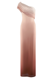 Cassandra Off Shoulder Slinky Maxi Dress Neutral Ombre