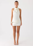 Play It Out Cowl Mini Dress Ivory